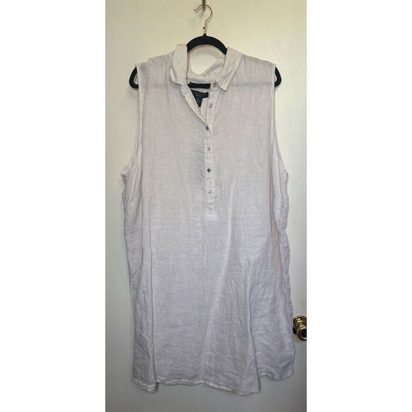 Tahari Plus sSize Linen Sleeveless Shift Dress size 3X NWT - Picture 2 of 16